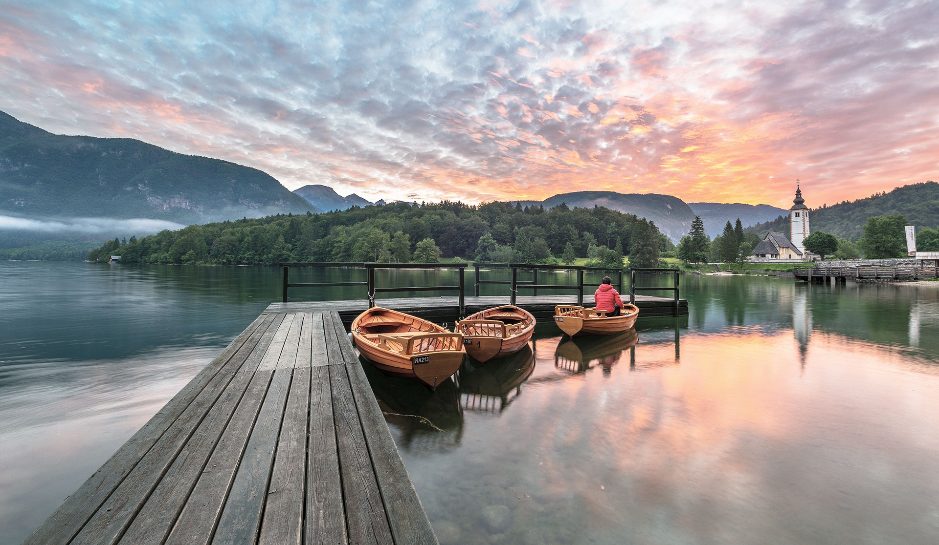 bohinka on bike trail bohinj lake pier